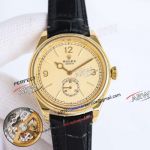 8+ Factory Rolex Perpetual 1908 Gold Face Yellow Gold Leather Strap Swiss Replica Watch